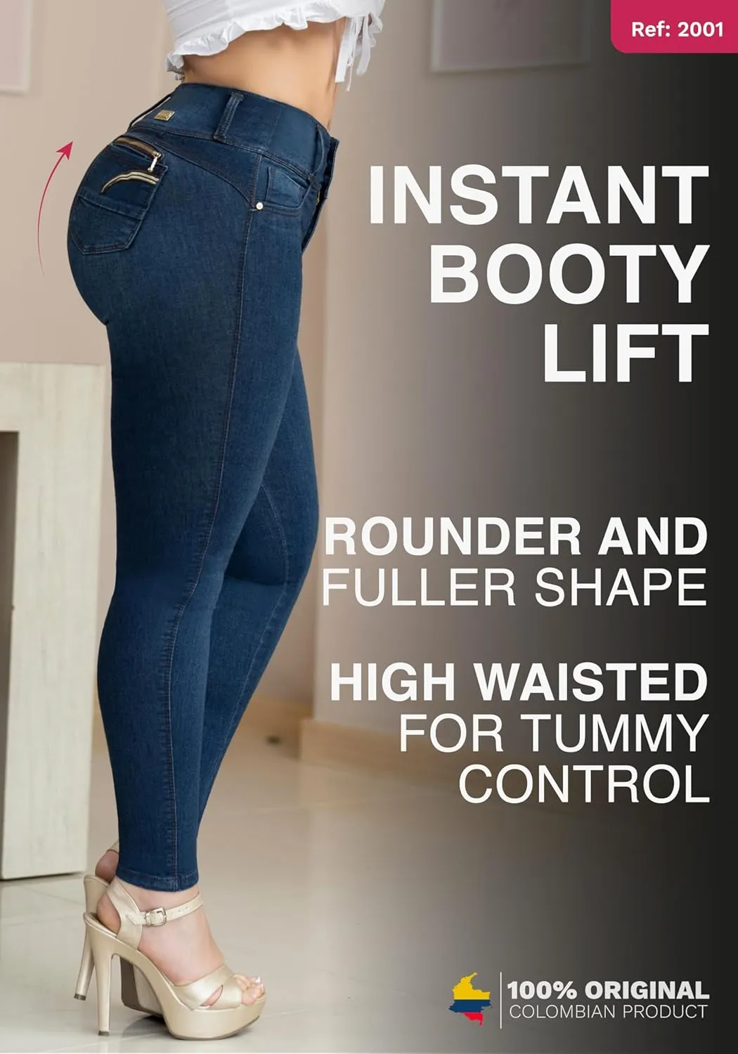 LT.ROSE Butt Lifting Jeans | Pantalones Colombianos Levanta Cola | High Waisted Jeans for Women | Colombian Jeans