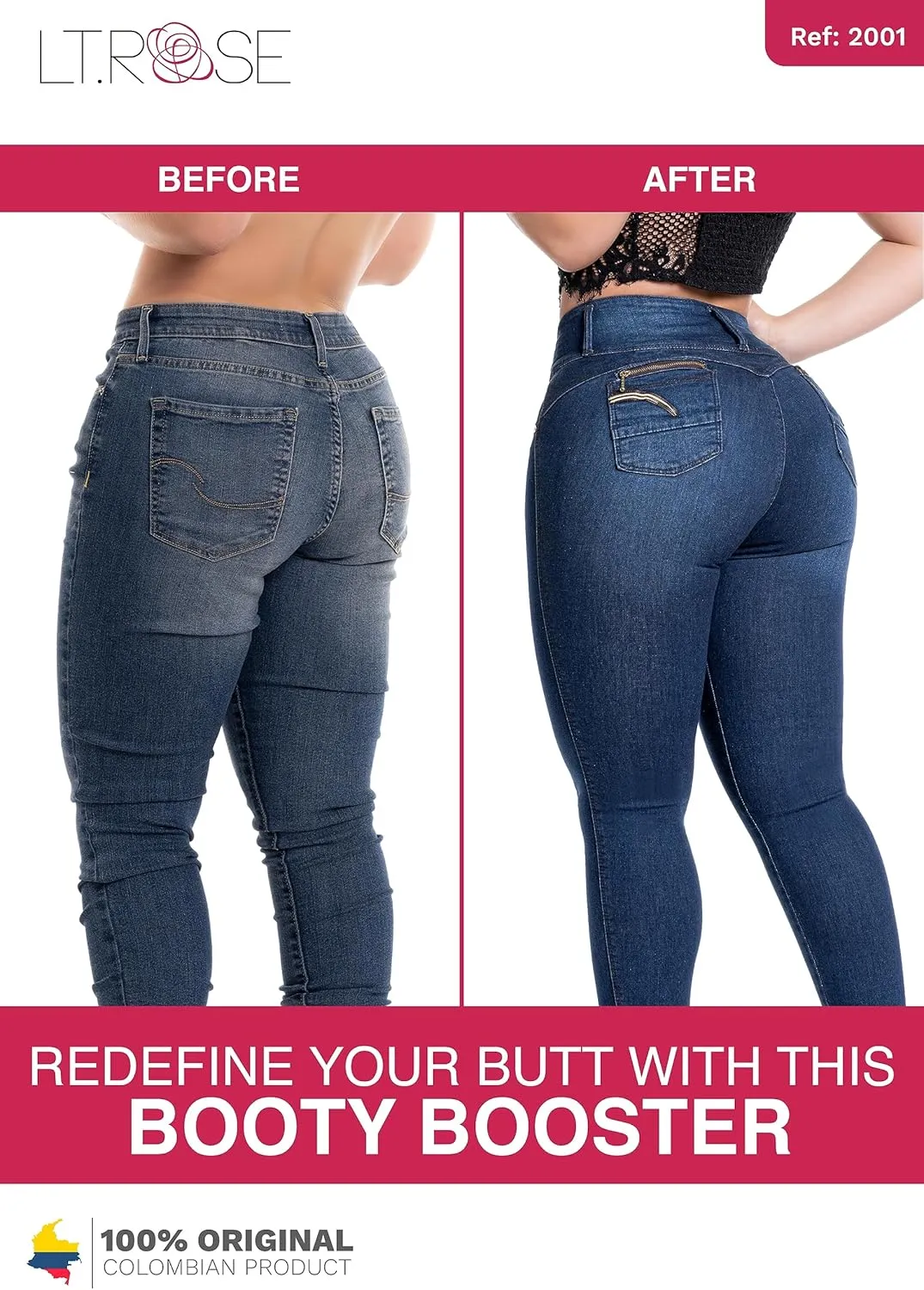 LT.ROSE Butt Lifting Jeans | Pantalones Colombianos Levanta Cola | High Waisted Jeans for Women | Colombian Jeans