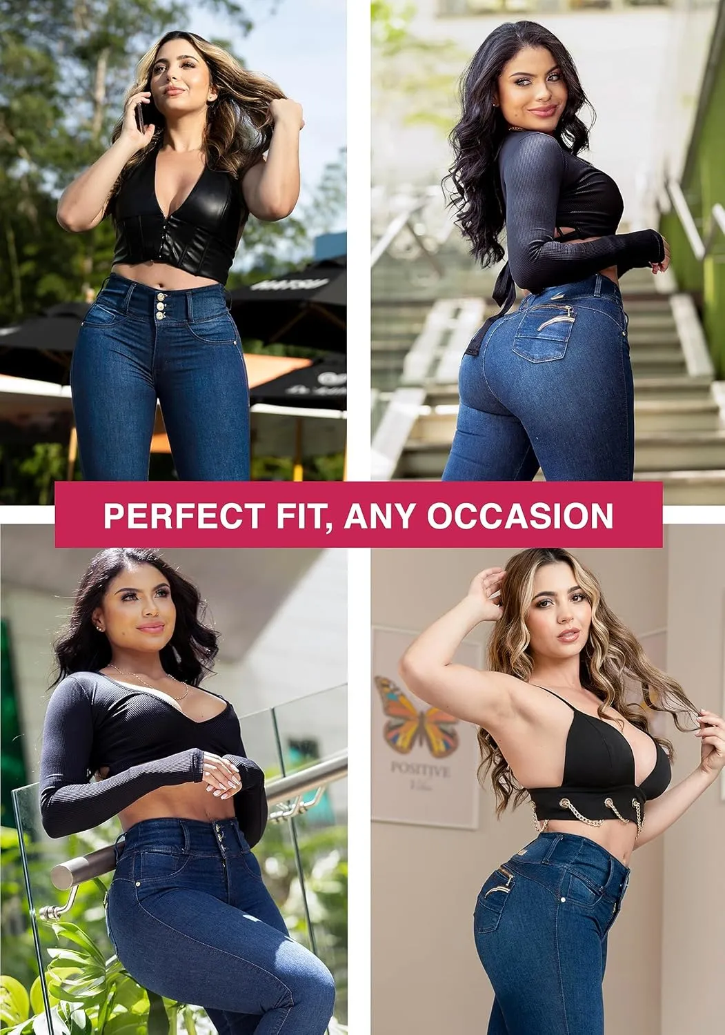 LT.ROSE Butt Lifting Jeans | Pantalones Colombianos Levanta Cola | High Waisted Jeans for Women | Colombian Jeans