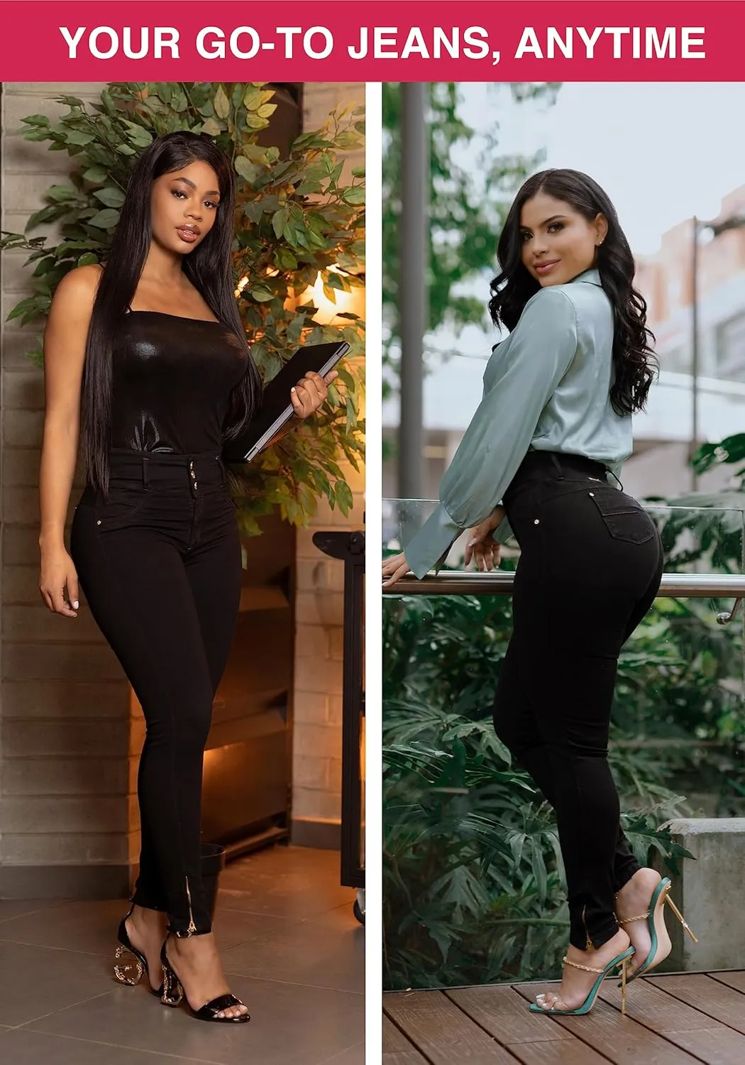 LT.ROSE High Waisted Colombian Jeans | Pantalones Colombianos Levanta Cola | Butt Lifting Jeans for Women