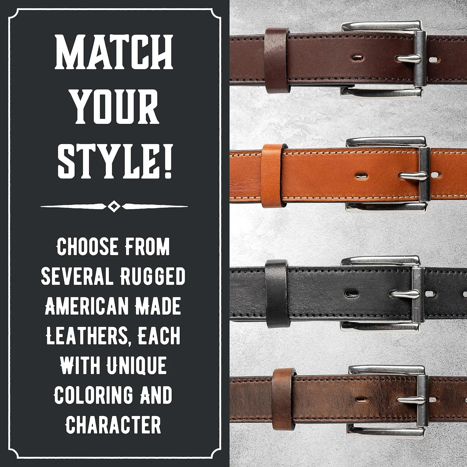 Made in USA - Full Grain Leather Belt For Men | The Icon | 1 1/4" Men's Leather Belt