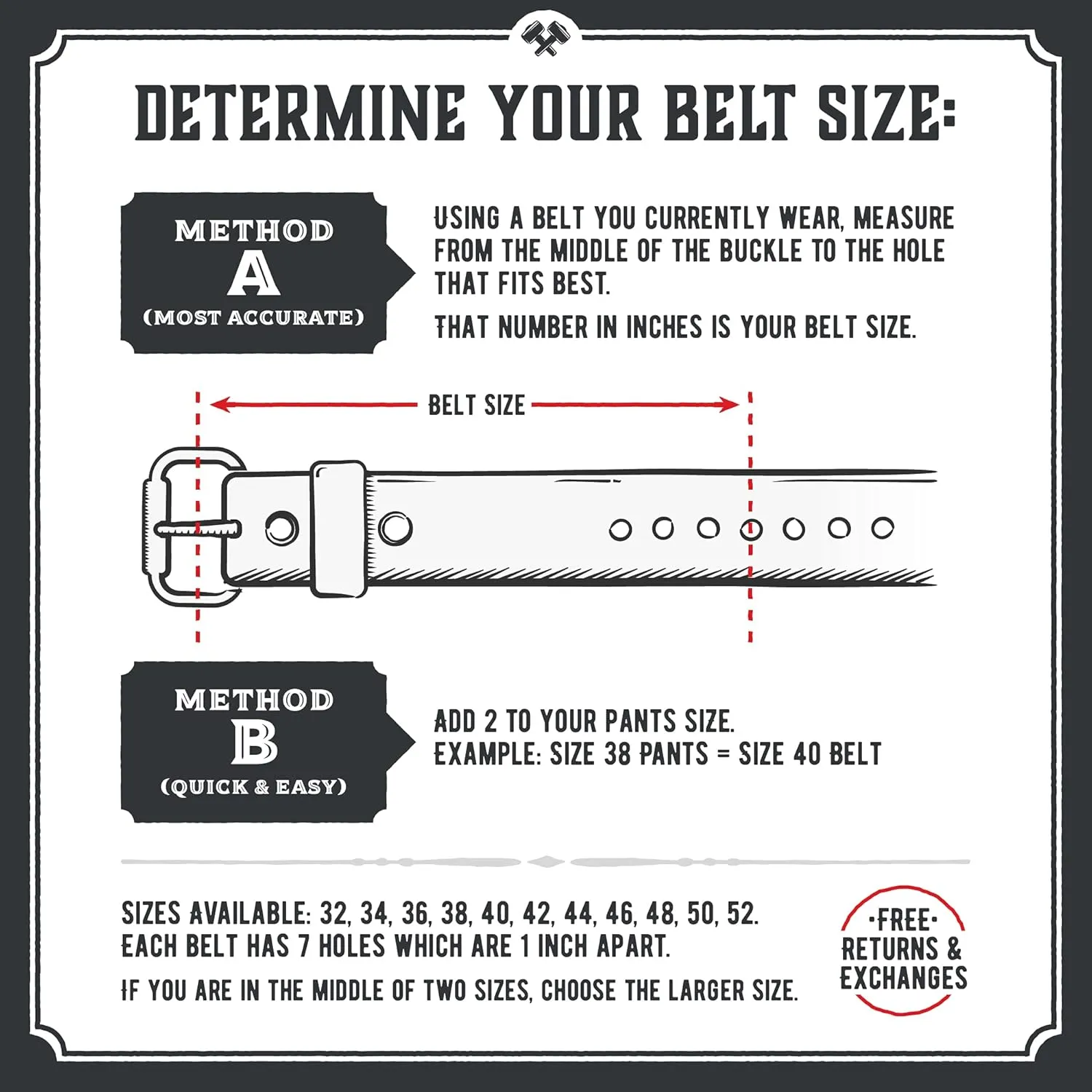Made in USA - Full Grain Leather Belt For Men | The Icon | 1 1/4" Men's Leather Belt