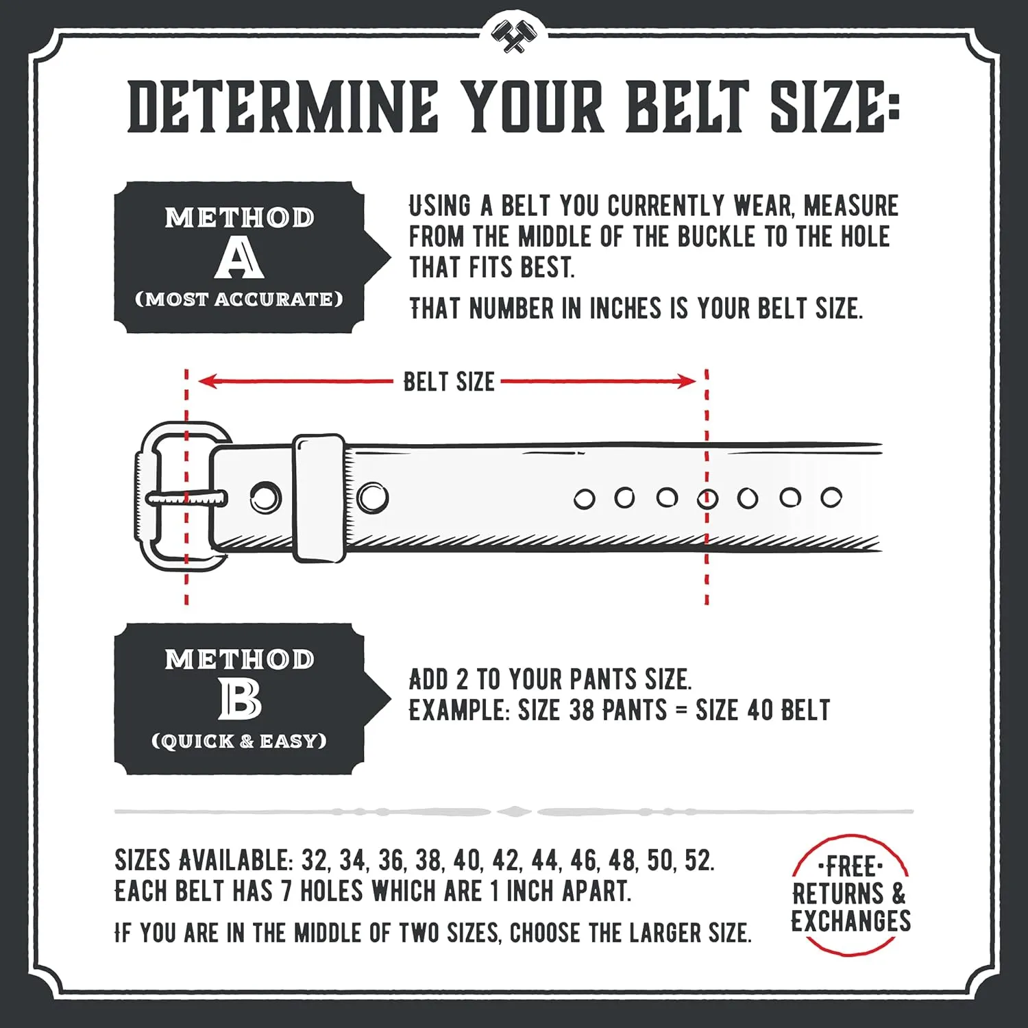 Made in USA - Full Grain Leather Belt For Men | The Icon | 1 1/4" Men's Leather Belt