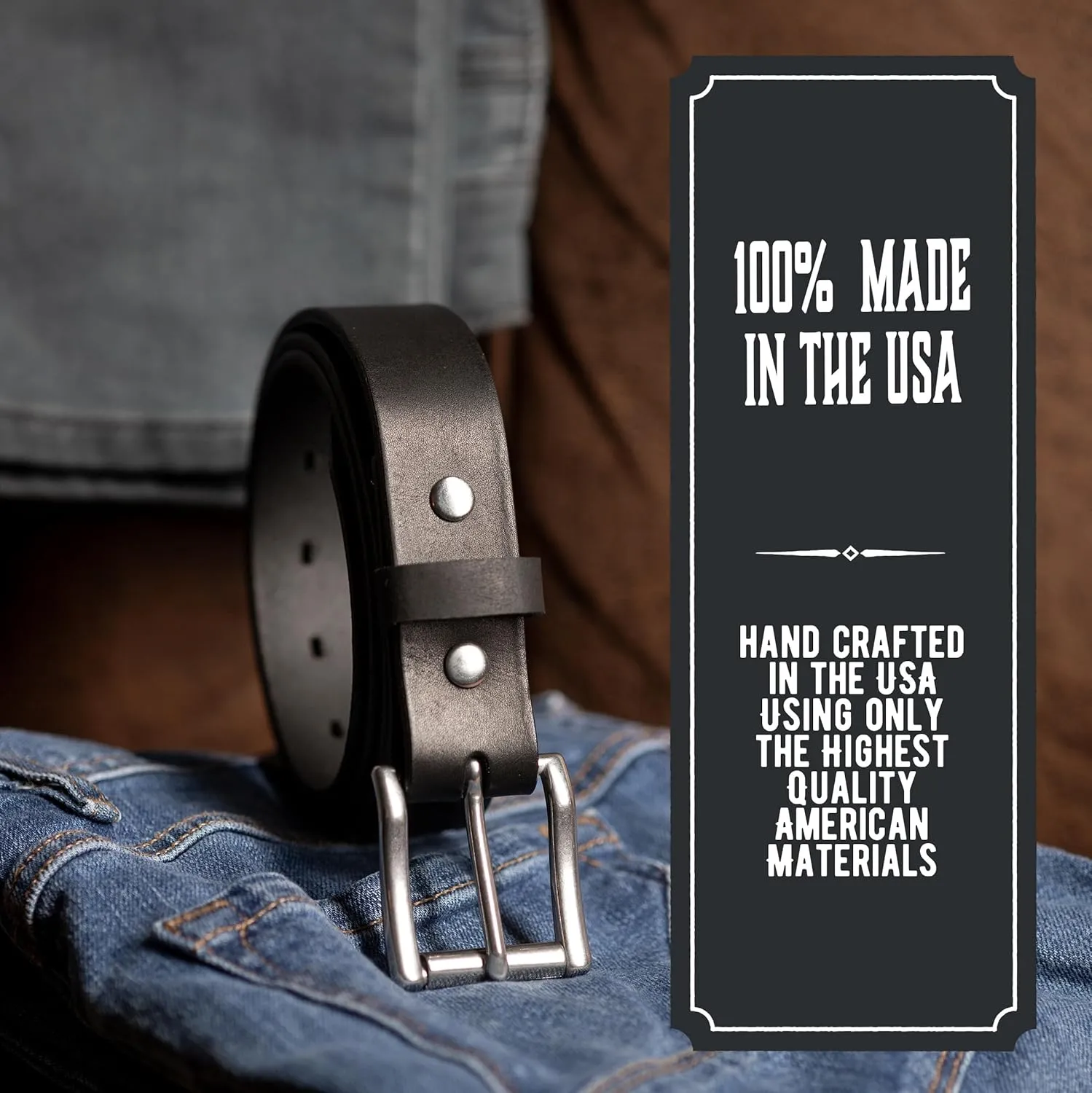 Made in USA - Full Grain Leather Belt For Men | The Icon | 1 1/4" Men's Leather Belt