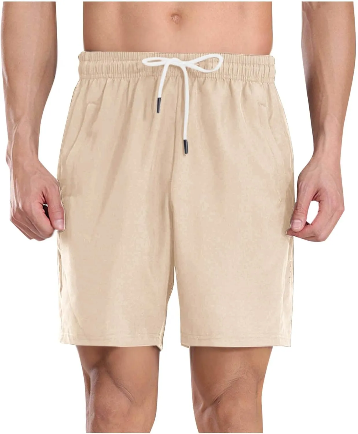 Mens Athletic Shorts Quick Dry Loose Fit Lightweighgt Breathable Sport Running Hiking Workout Gym Shorts with Pockets