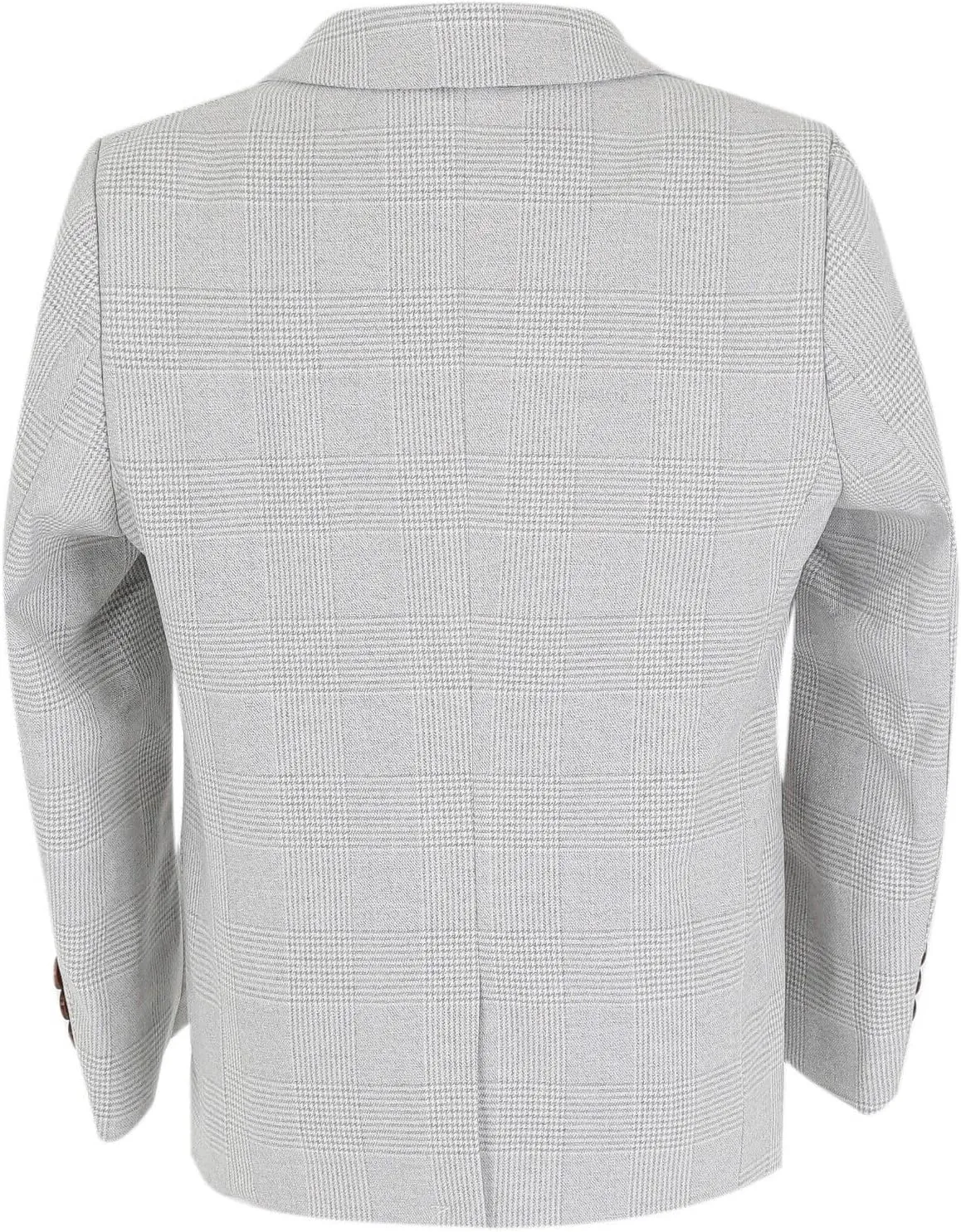 Mens Boys Plaid Check Stone Beige Suit Tailored Fit Classic Retro Formal Wedding Father and Son Set