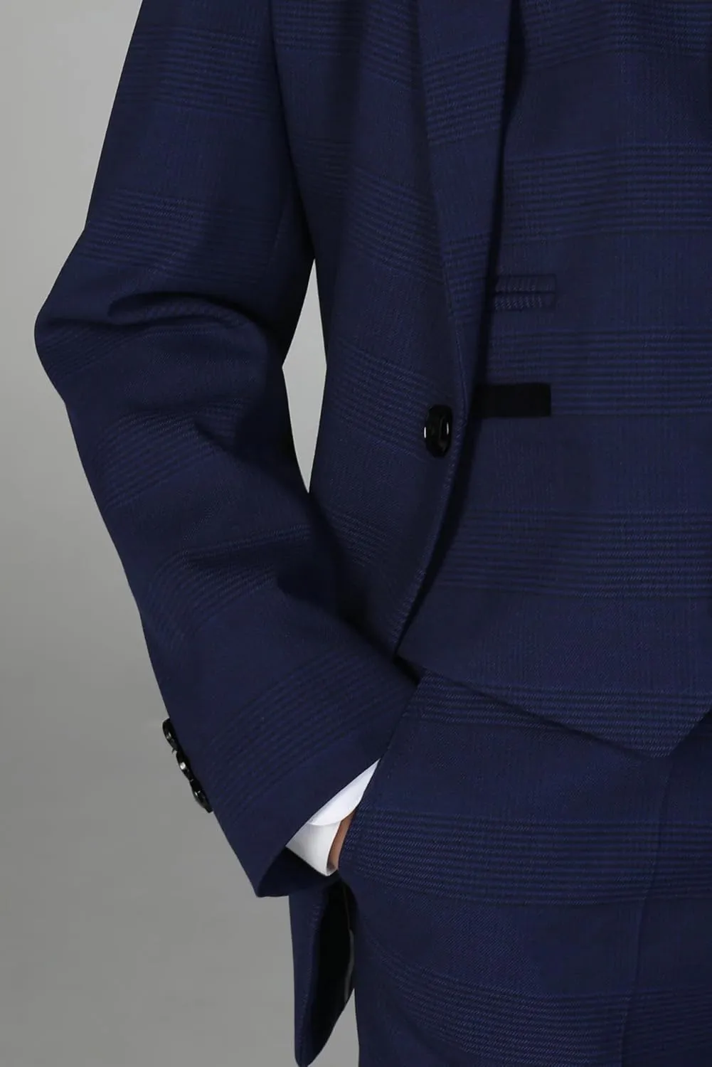 Mens Boys Plaid Check Suit Tailored Fit Classic Retro Formal Wedding Father and Son Set