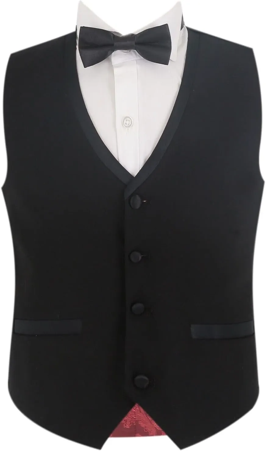 Mens Boys Tuxedo Black Suit Formal Tailored Fit 3 Piece Set, Wedding Birthday Dinner Party Father and Son Set