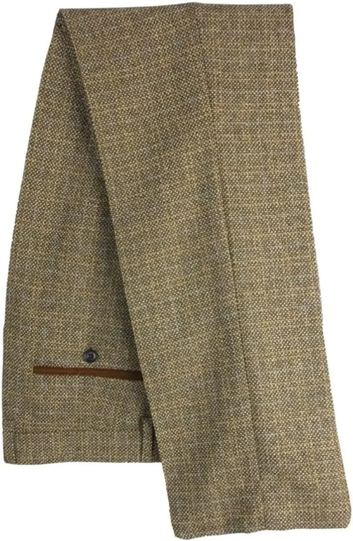 Mens Boys Tweed Textured Retro Suit Tailored Fit 3 Piece Wedding Outfit