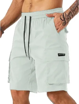 Men's Cargo Shorts Stretch Drawstring Hiking Work Pants Summer Lightweight Classic Multi Pockets Tactical Short Pants