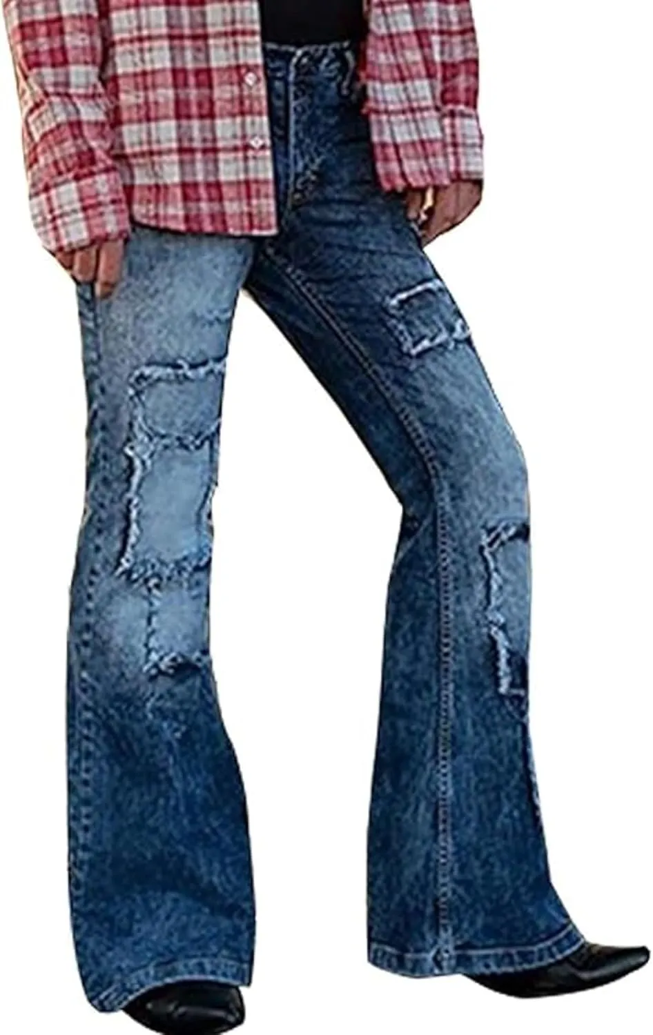 Men's Classic Disco Retro Flared Denim Pants Vintage Relaxed Bell Bottom Jeans 60s 70s Stretch Jean Trousers