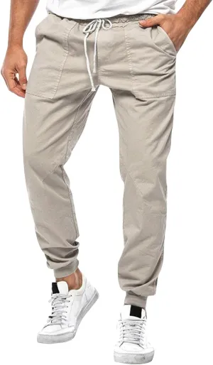 Mens Cotton Running Pants Slim Fit Elasticated Cuffed Drawstrinig Gym Workout Athletic Track Pants Jogger Sweatpants