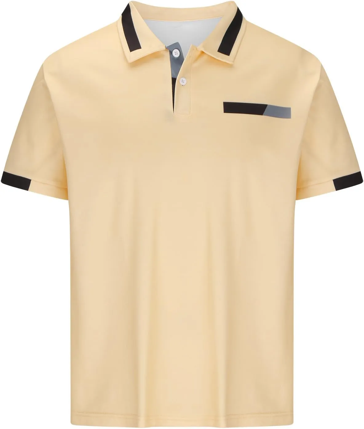 Mens Henley Shirts 2024 Summer Casual Short Sleeve Quarter Buttons V Neck Lapel Stretch Tshirt Tops for Golf