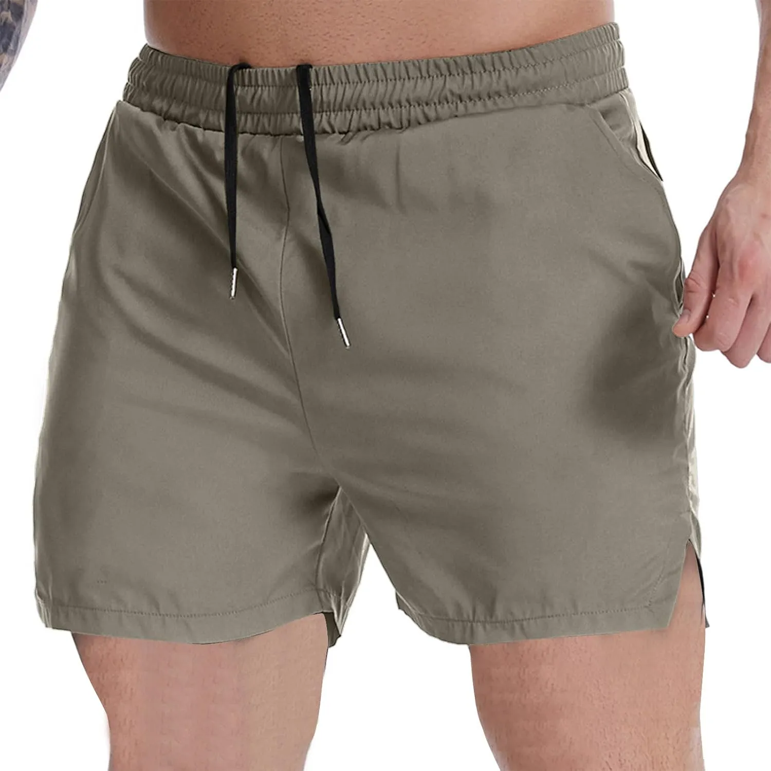 Men's Lightweight Athletic Shorts Quick Dry Gym Workout Shorts Elastic Waistband Basketball Running Shorts Pockets