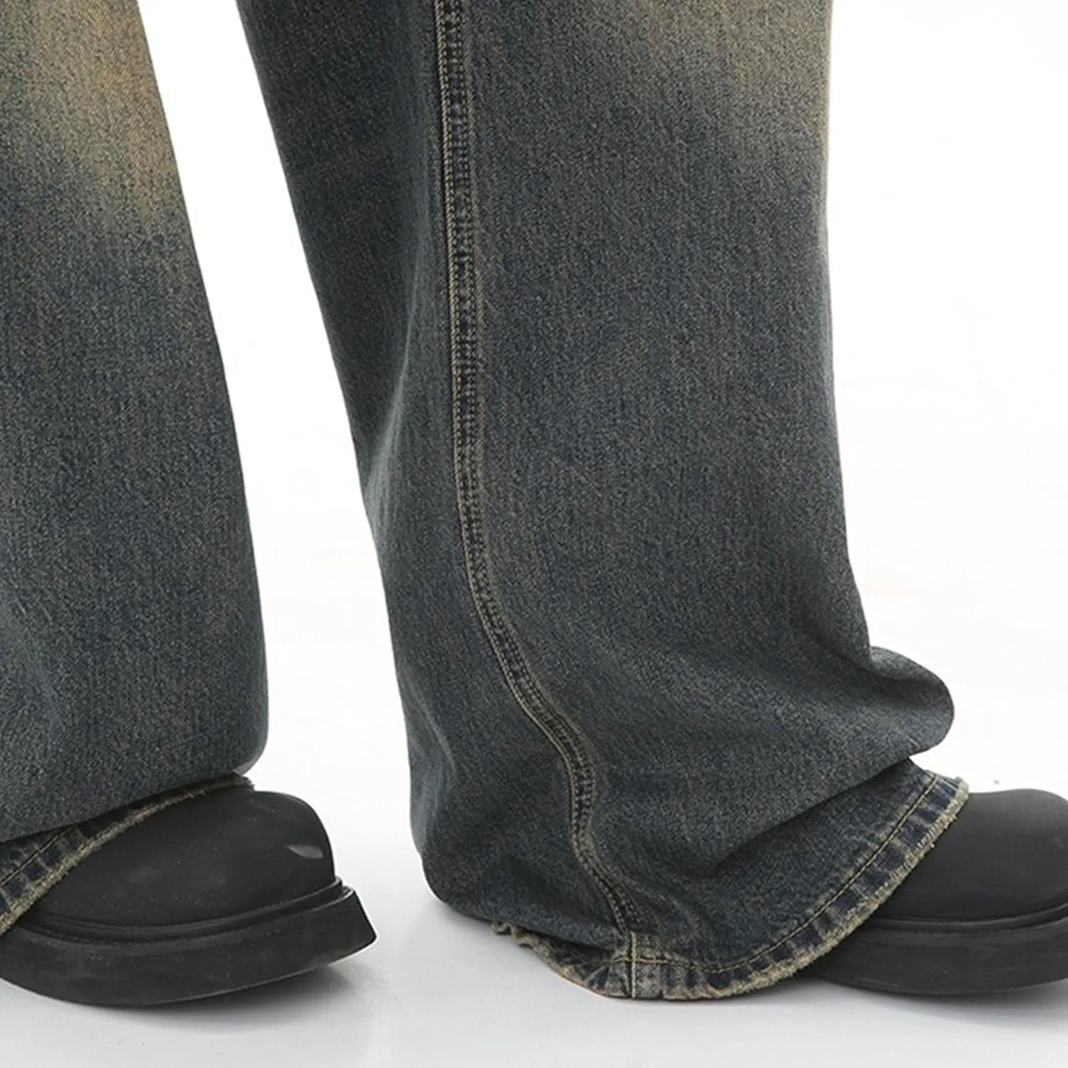 Mens Loose Fit Y2K Skateboard Denim Pants Relaxed Hip Hop Jeans Vintage Baggy Straight Leg Jeans
