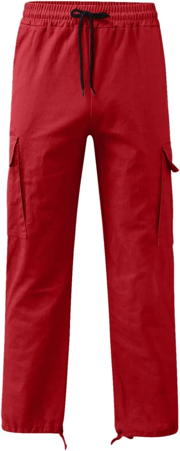 Men's Outdoor Cargo Pants Lightweight Relaxed Fit Tactical Hiking Jogger Classic Multi Pockets Fashion Trousers