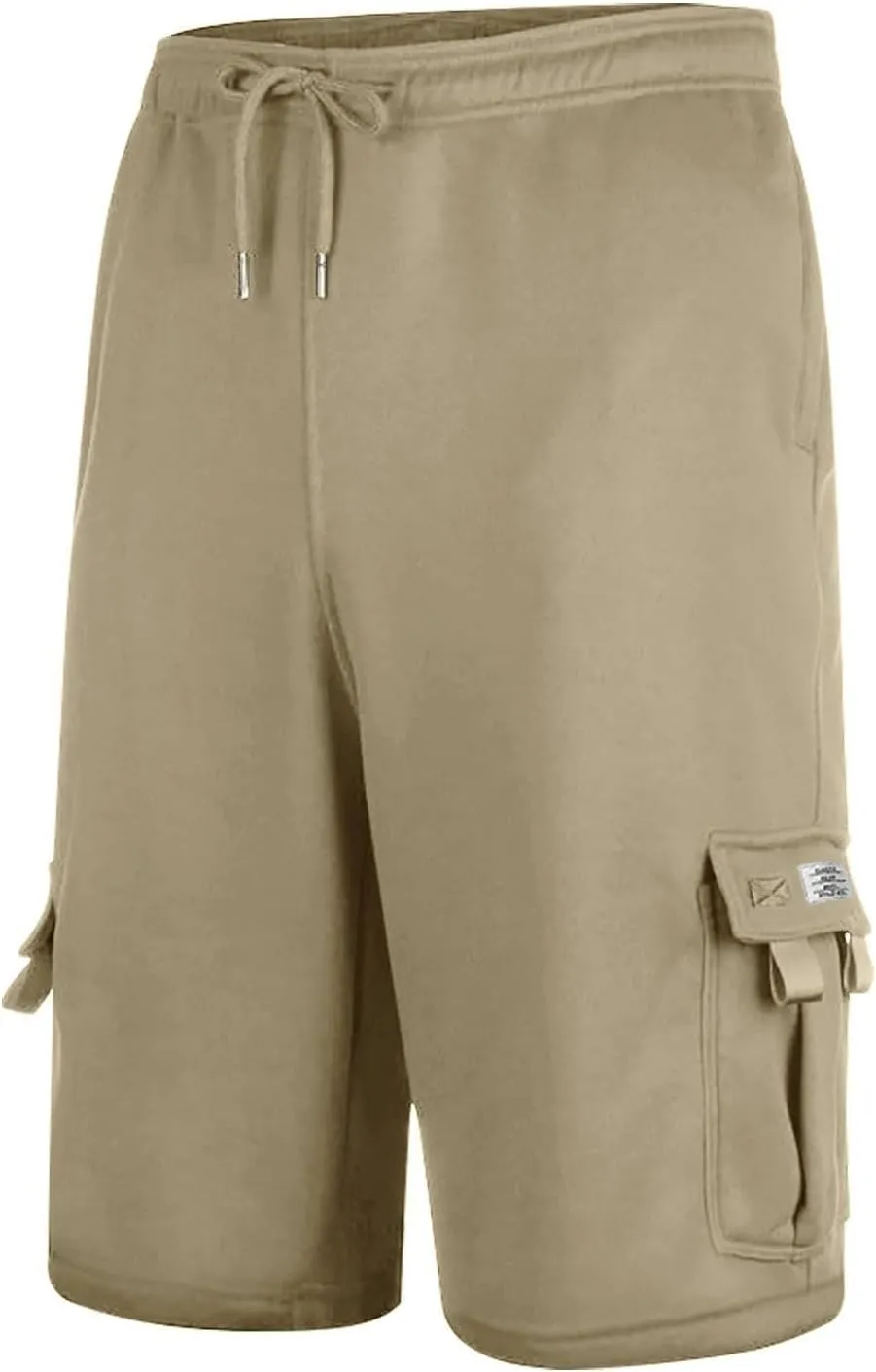 Mens Shorts Chino Drawstring Active Elastic Waist Relaxed Short with Pockets