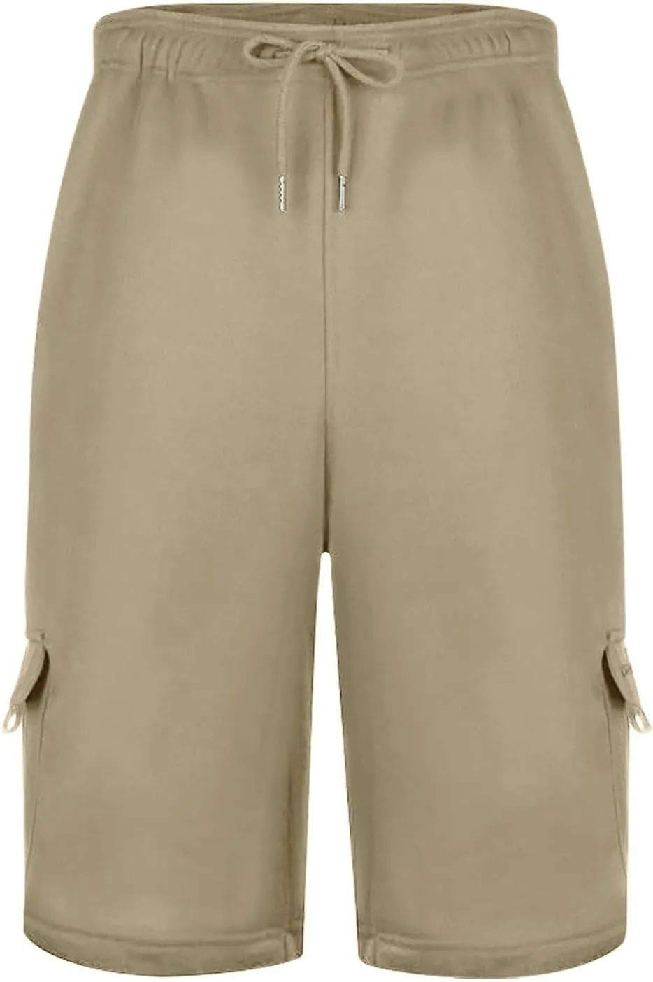 Mens Shorts Chino Drawstring Active Elastic Waist Relaxed Short with Pockets