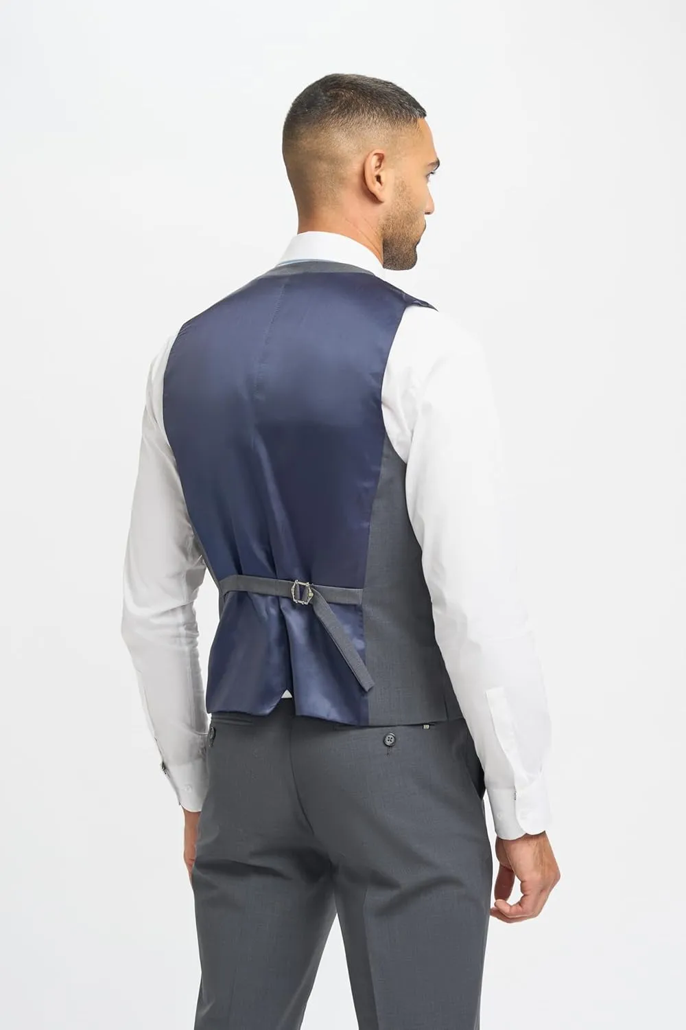 Mens Slim Fit Wool Blend Formal Charcoal Gray Suit Wedding Business Tailored Premium 3 Piece Set