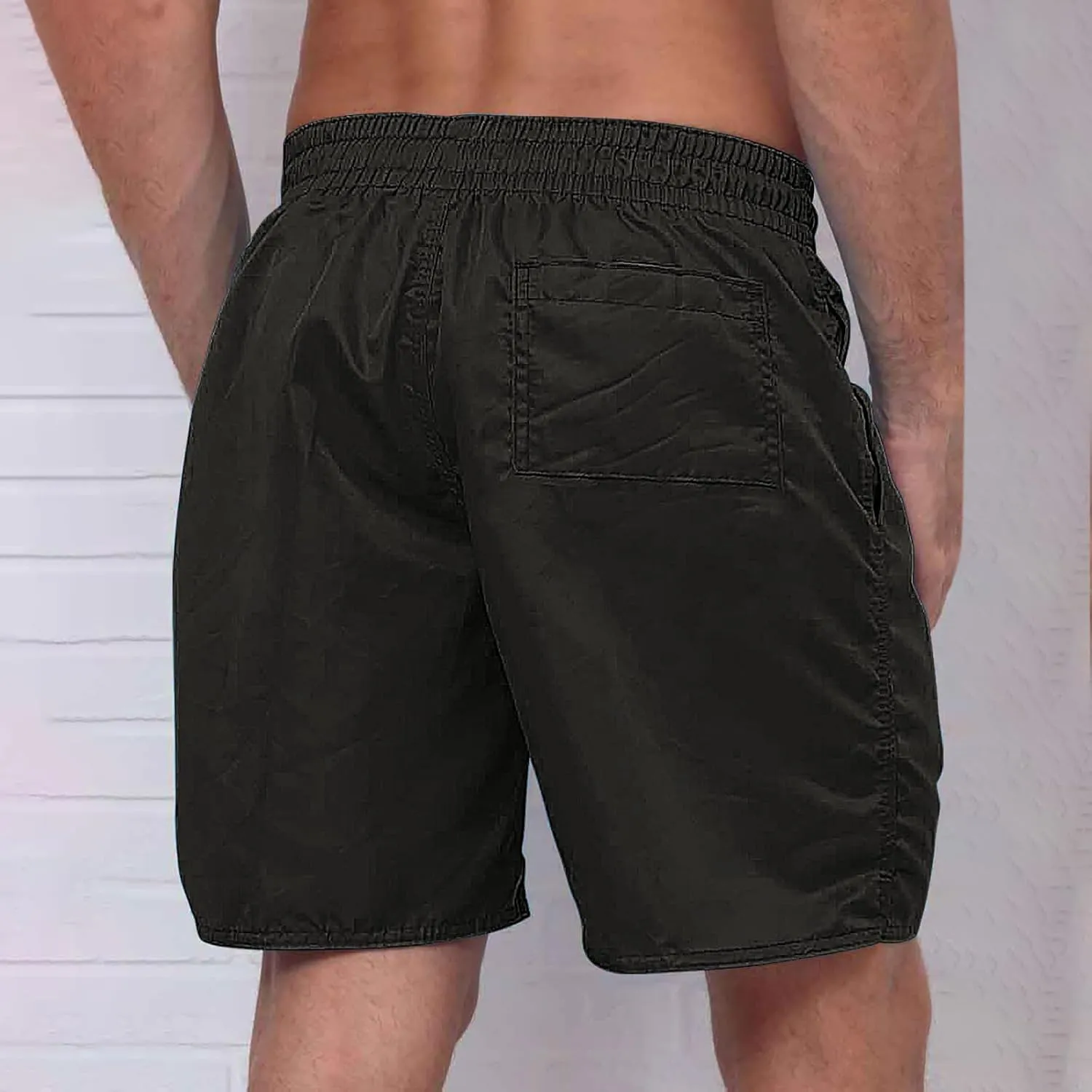 Men's Summer Beach Shorts Lightweight Elastic Waist Drawstring Casual Shorts with Pockets 5'' Twill Chino Golf Shorts