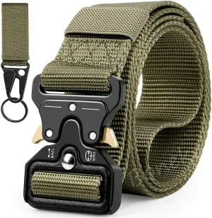 Military Belt, Men Tactical Belt with Quick Release Metal Buckle Ideal for military training and outdoor, police belts