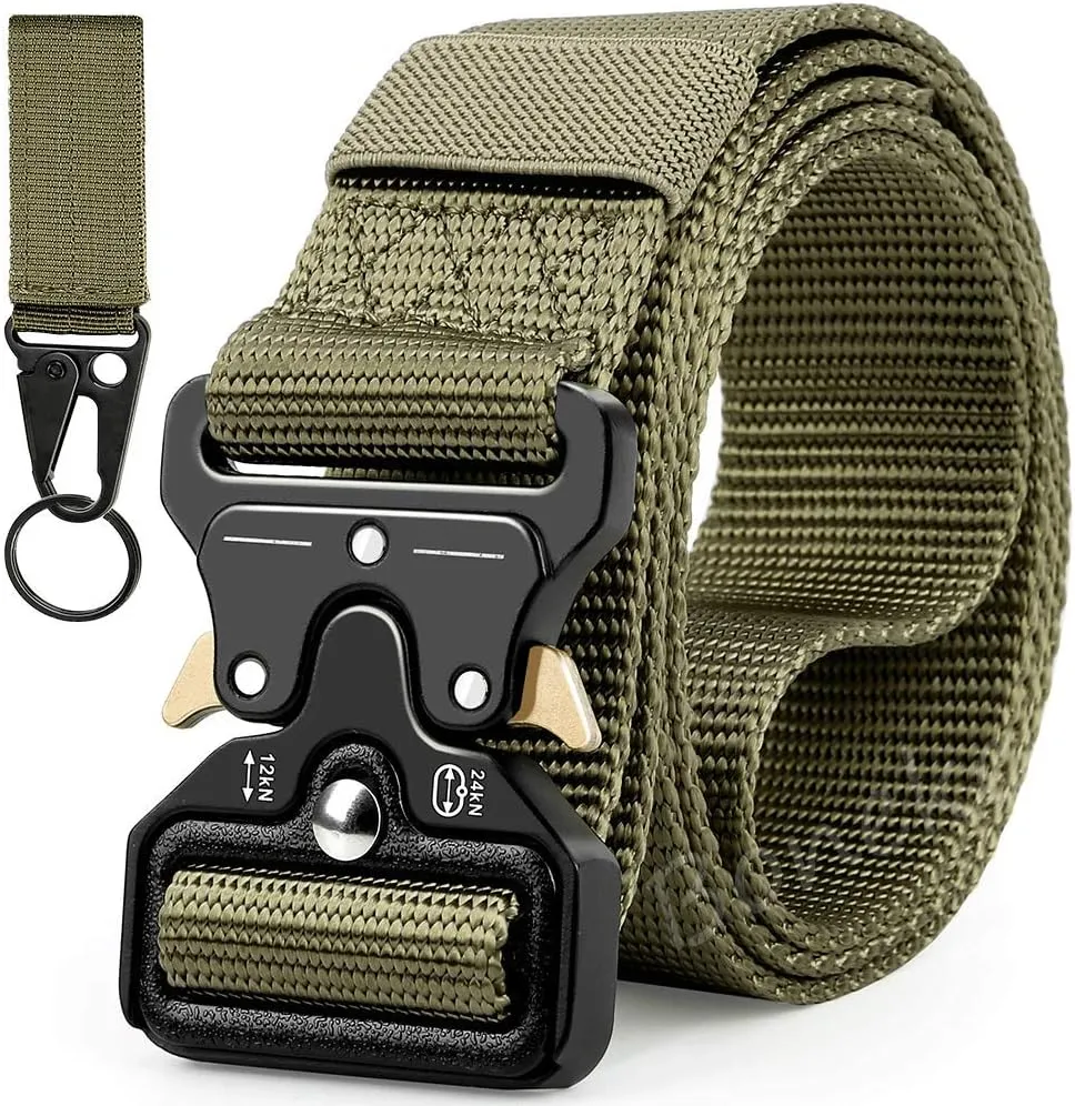Military Belt, Men Tactical Belt with Quick Release Metal Buckle Ideal for military training and outdoor, police belts