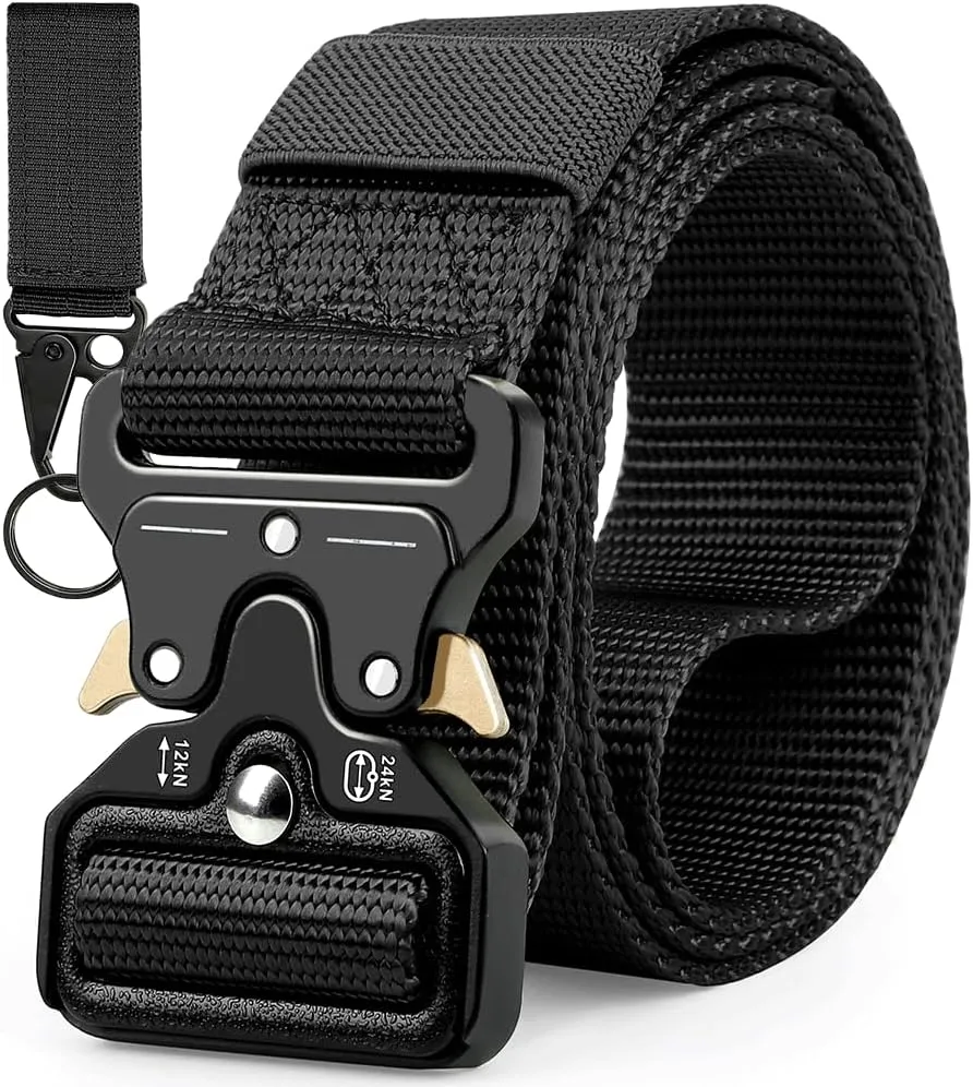 Military Belt, Men Tactical Belt with Quick Release Metal Buckle Ideal for military training and outdoor, police belts