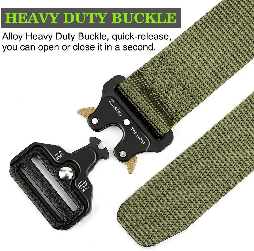 Military Belt, Men Tactical Belt with Quick Release Metal Buckle Ideal for military training and outdoor, police belts