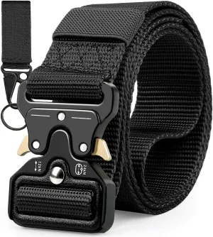 Military Belt, Men Tactical Belt with Quick Release Metal Buckle Ideal for military training and outdoor, police belts