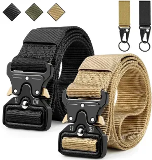 Military Belt, Men Tactical Belt with Quick Release Metal Buckle Ideal for military training and outdoor, police belts