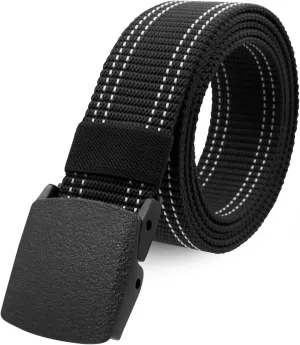 Military Tactical Nylon Mens Belt - Adjustable Web Belts with Non-Metal Buckle for Outdoor Sports, Training, 59 Inches Length
