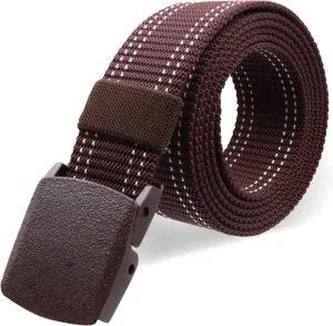 Military Tactical Nylon Mens Belt - Adjustable Web Belts with Non-Metal Buckle for Outdoor Sports, Training, 59 Inches Length