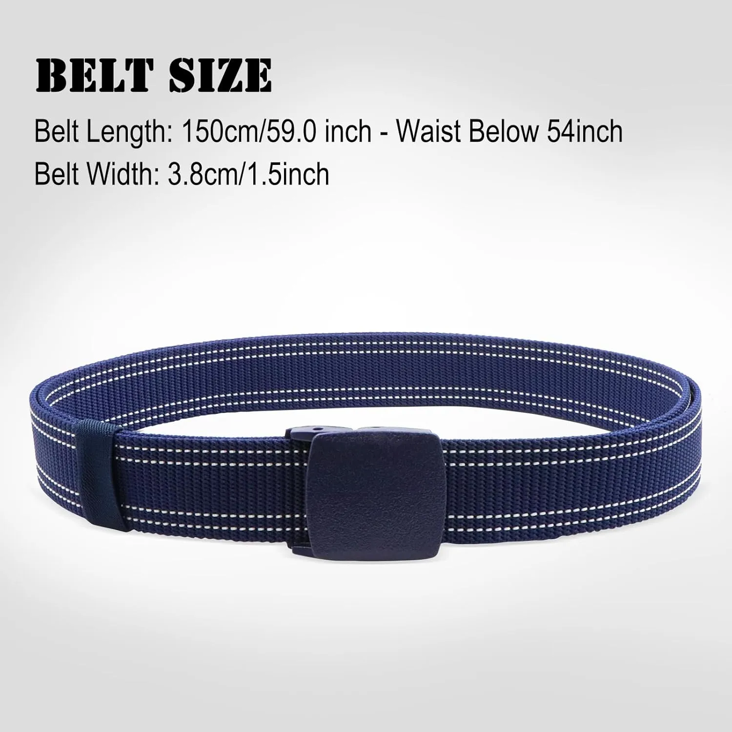 Military Tactical Nylon Mens Belt - Adjustable Web Belts with Non-Metal Buckle for Outdoor Sports, Training, 59 Inches Length