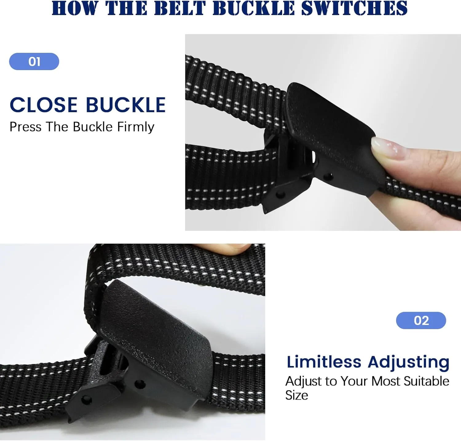 Military Tactical Nylon Mens Belt - Adjustable Web Belts with Non-Metal Buckle for Outdoor Sports, Training, 59 Inches Length