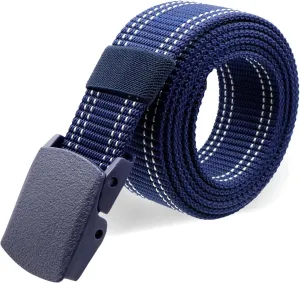 Military Tactical Nylon Mens Belt - Adjustable Web Belts with Non-Metal Buckle for Outdoor Sports, Training, 59 Inches Length