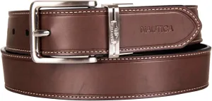 Nautica Men's Reversible Leather Belt | 2-in-1 | Classic | Everyday | Business | Work | Dress | Casual | Metal Buckle