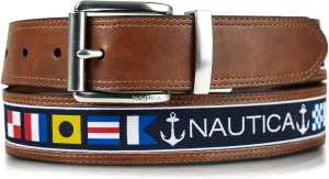 Nautica Men's Reversible Leather Belt | 2-in-1 | Classic | Everyday | Business | Work | Dress | Casual | Metal Buckle