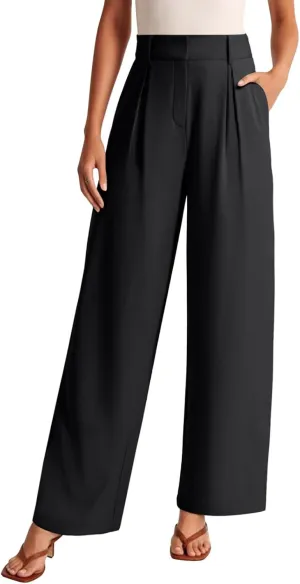 NIMIN High Waisted Dressy Pants for Women Straight Leg Business Casual Work Trousers Office Slacks with Pockets