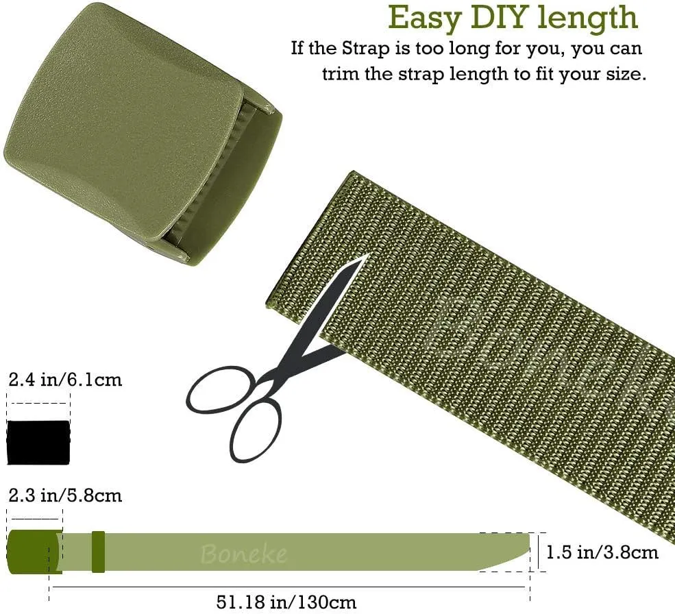 Nylon Belt, Men Military Tactical Breathable Belts, fast through the airport security, Metal Buckle Plastic Buckle