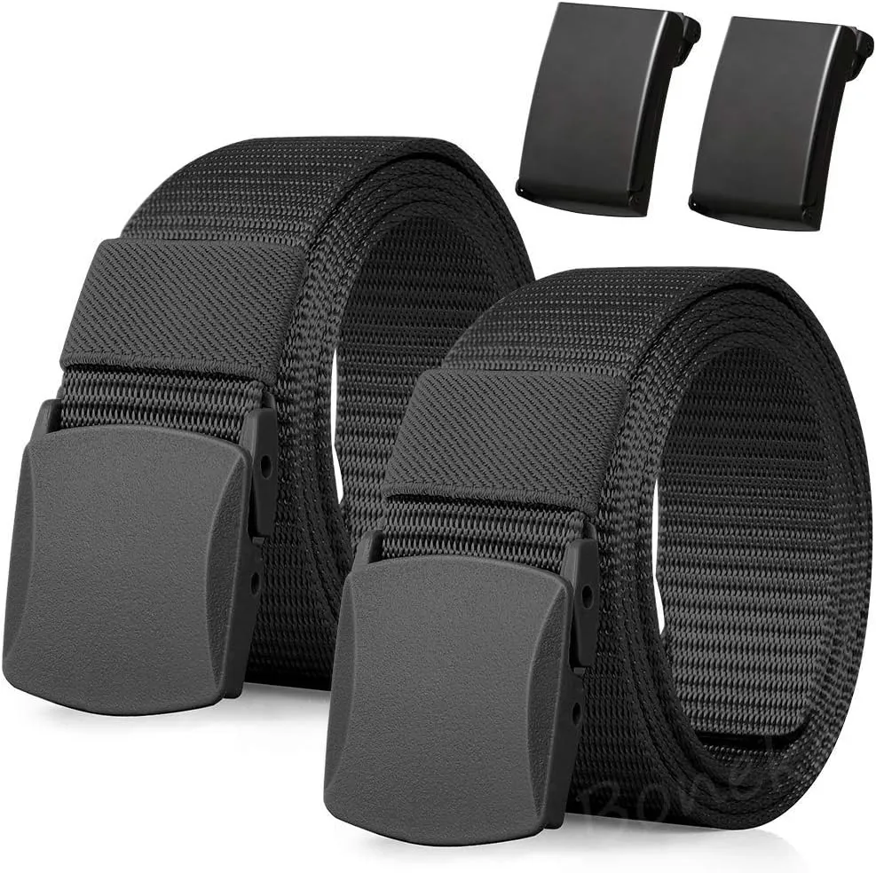 Nylon Belt, Men Military Tactical Breathable Belts, fast through the airport security, Metal Buckle Plastic Buckle
