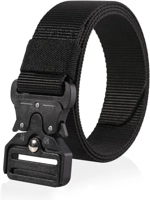 Nylon Belts for Men 1.5inch Military Tactical Belt Adjustable Slide Plastic Buckle Web Canvas Belt Outdoor