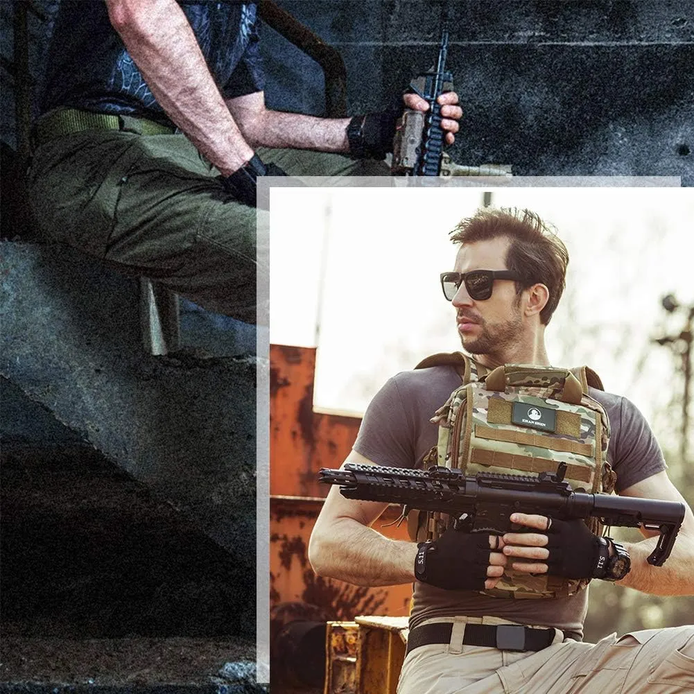 Nylon Belts for Men 1.5inch Military Tactical Belt Adjustable Slide Plastic Buckle Web Canvas Belt Outdoor
