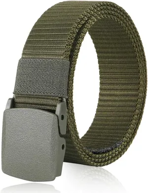 Nylon Belts for Men 1.5inch Military Tactical Belt Adjustable Slide Plastic Buckle Web Canvas Belt Outdoor