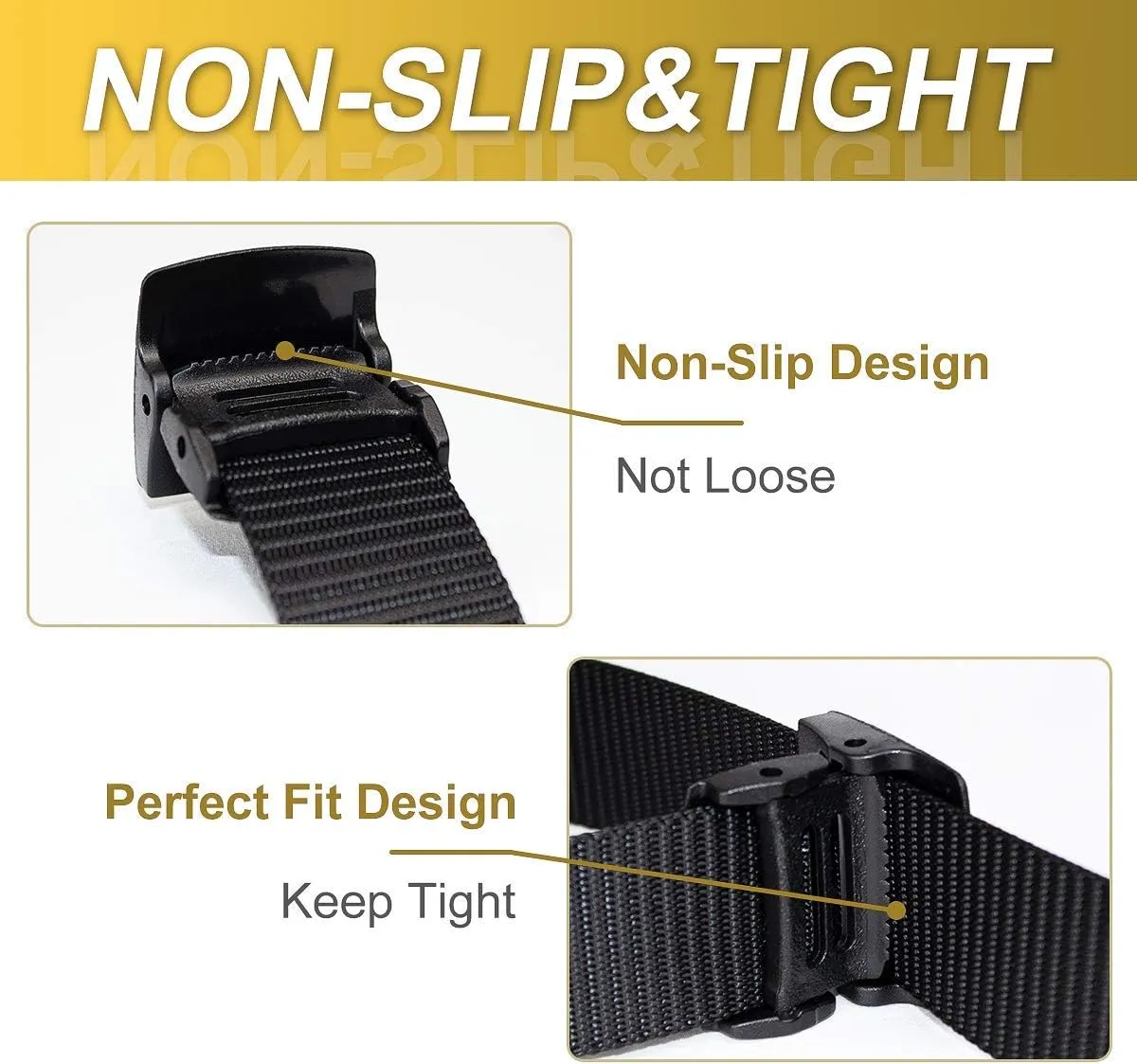 Nylon Belts for Men 1.5inch Military Tactical Belt Adjustable Slide Plastic Buckle Web Canvas Belt Outdoor