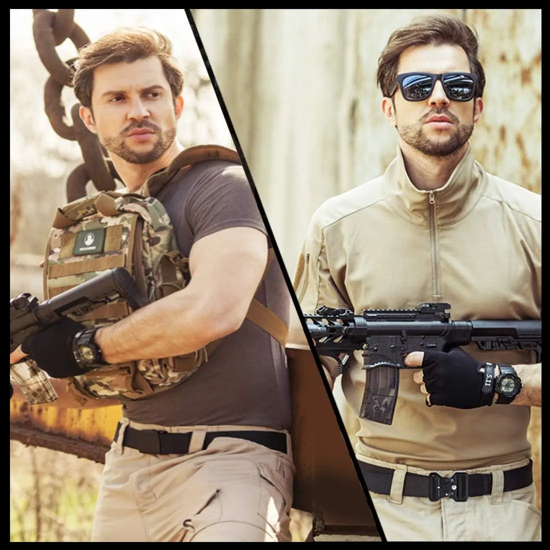 Nylon Belts for Men 1.5inch Military Tactical Belt Adjustable Slide Plastic Buckle Web Canvas Belt Outdoor