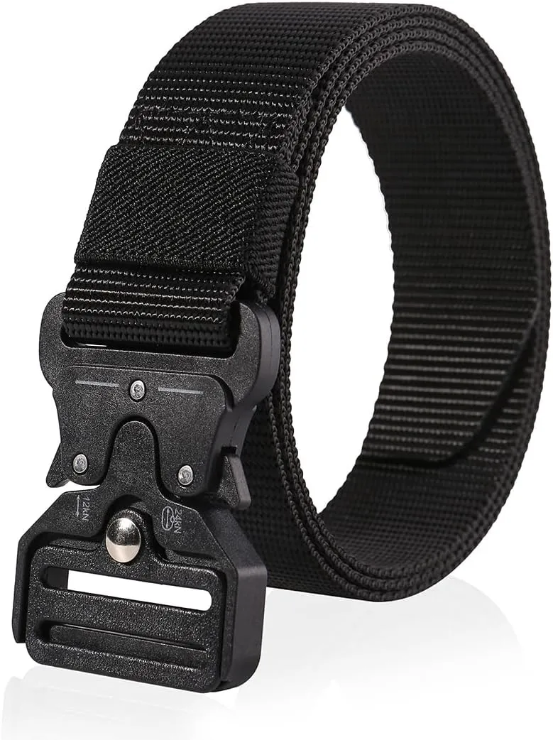 Nylon Belts for Men 1.5inch Military Tactical Belt Adjustable Slide Plastic Buckle Web Canvas Belt Outdoor