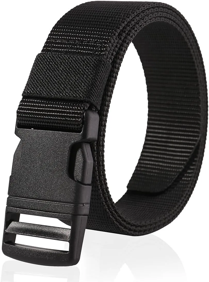 Nylon Belts for Men 1.5inch Military Tactical Belt Adjustable Slide Plastic Buckle Web Canvas Belt Outdoor
