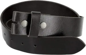 One Piece Full Grain Buffalo Leather Replacement Belt Strap 1-1/2" wide, Big and Tall Size Up to 60"