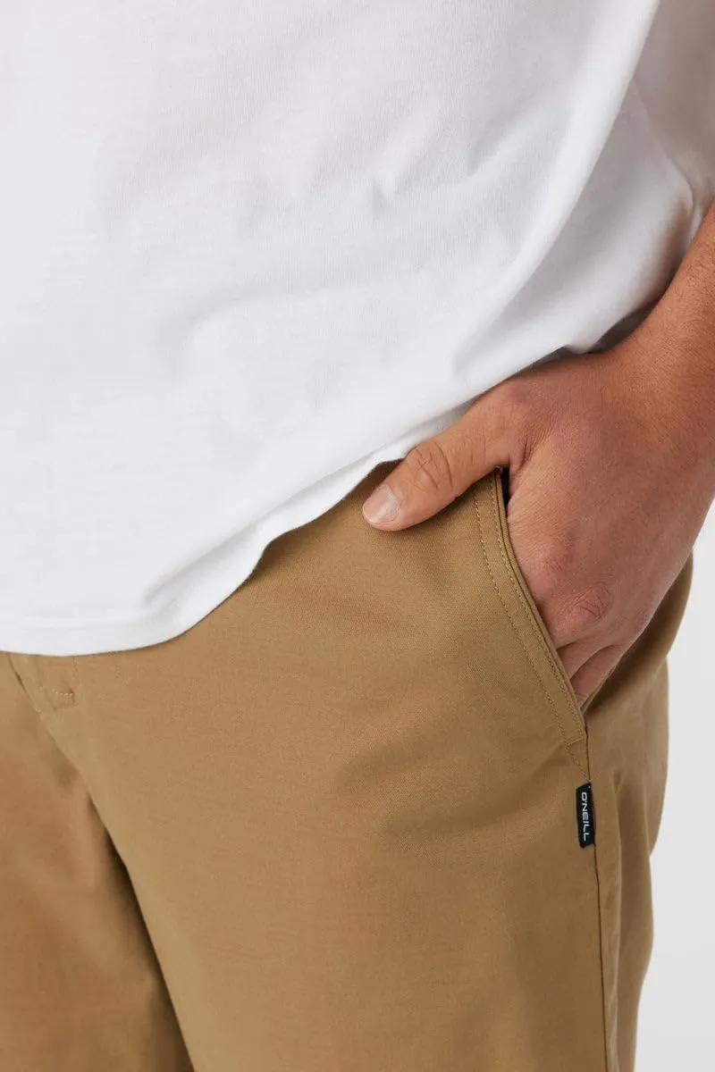 O'NEILL Men's Khaki 20-Inch Outseam Quick Dry Jay Stretch Chino Shorts - Classic Bermuda Shorts for Men