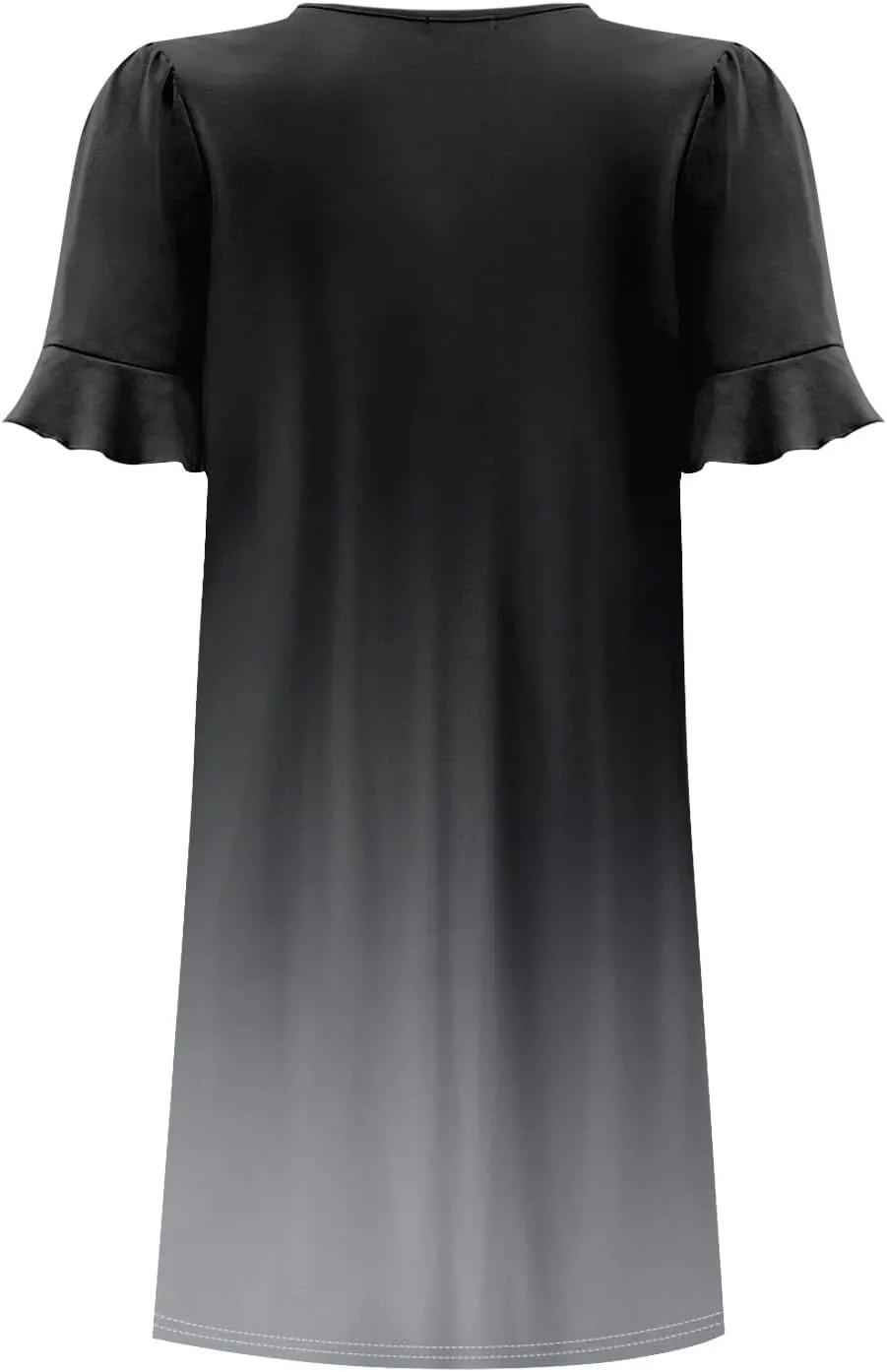 Plus Size Easter Dresses for Curvy Women Summer Loose Shift Ruffle V Neck Short Sleeve Beach Dress with Pockets
